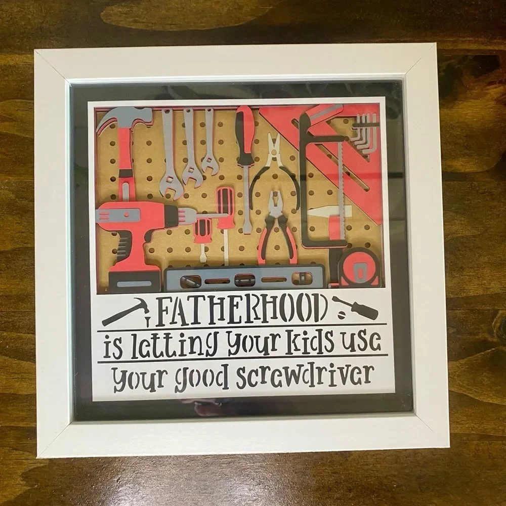3D Milwaukee Tools Fatherhood Shadowbox